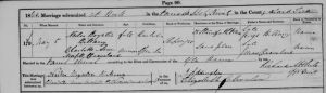 Neiles' and Charlottes Marriage Entry from the Parish register.